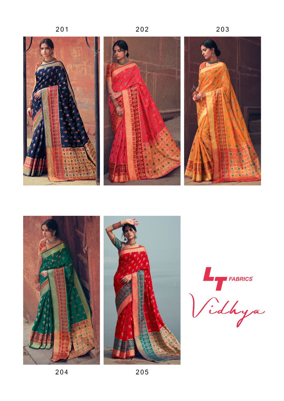Lt Vidhya Silk Latest Fancy Heavy Festive Wear Wear Printed Cotton Weaving Sarees Collection

